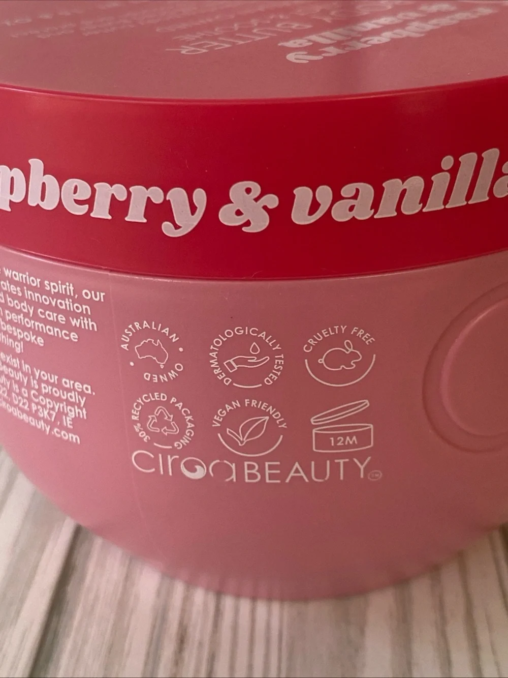 CIROA Body Butter *Raspberry & Vanilla* Vegan Friendly